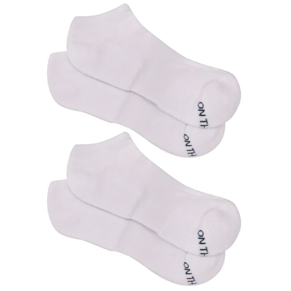 On the Go Men's Low Cut Socks (2 Pair Pack, White)