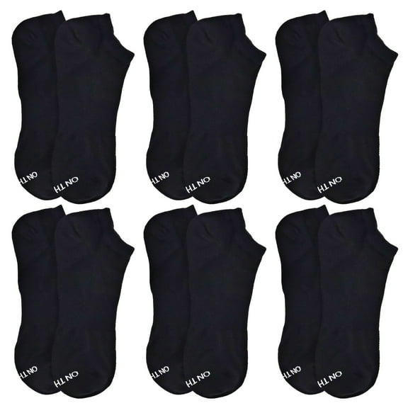 On the Go Men's Low Cut Socks (6 Pair Pack, Black)