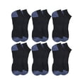 thumbnail image 1 of On the Go Men's Low Cut Socks (6 Pair Pack, Black with Blue Marled Heel/Toe), 1 of 3