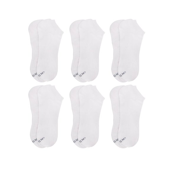 On the Go Men's Performance Socks (6 Pair Pack, White)