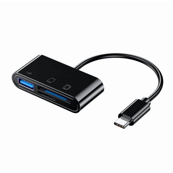 On-the-Go USB-C Card Reader SD/TF OTG USB 2.0 Black