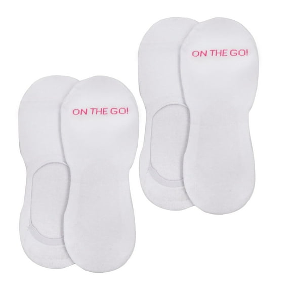 On the Go Women's Athletic Liner (2 Pair Pack, White)
