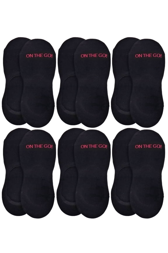 On the Go Women's Athletic Liner (6 Pair Pack, Black)