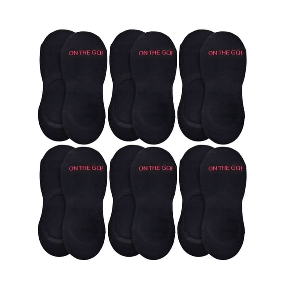 On the Go Women's Athletic Liner (6 Pair Pack, Black)