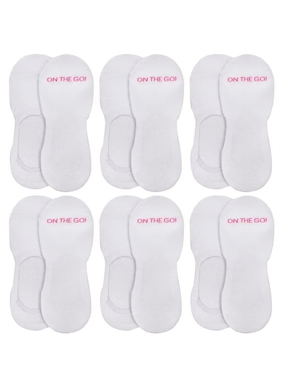 Women's Athletic Liner (6 Pair Pack, White)