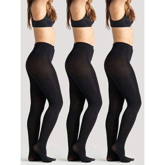 On the Go Women's Blackout Tights (3 Pair Pack, Black, Size S)