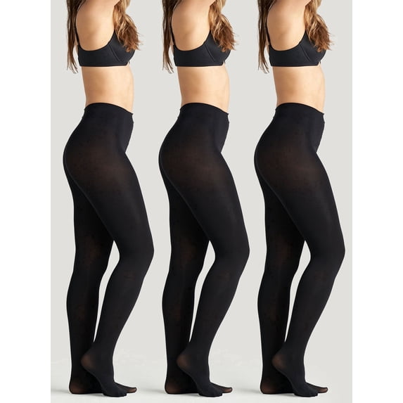 On the Go Women's Blackout Tights (3 Pair Pack, Black, Size XL)