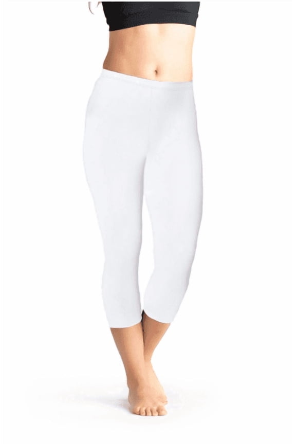 On the Go Women's Capri Tights (1 Pair Pack, White, Size M)