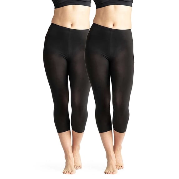 On the Go Women's Capri Tights (2 Pair Pack, Black, Size XL - Previously Q)