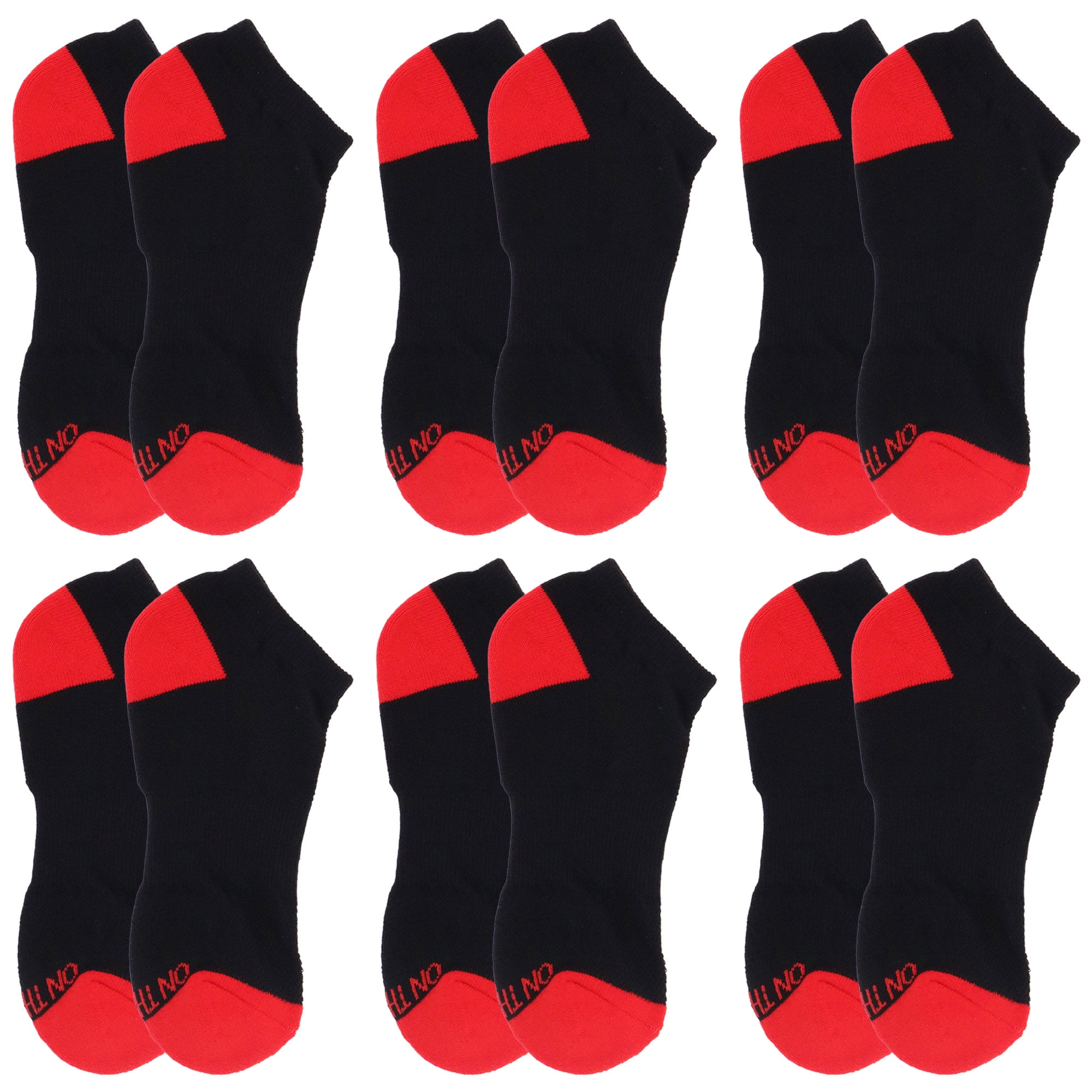 On the Go Women's Classic Cushion Fashion Low-Cut Socks, Red Heel and ...