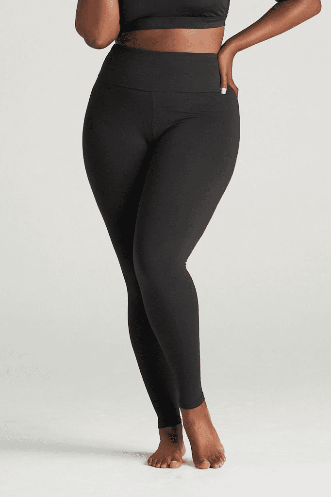 On The Go! Women's High Waist Black Leggings Size L-2X, SuperSoft