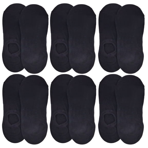 On the Go Women's Invisible Socks (6 Pair Pack, Black)