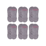 On the Go Womens Invisible Socks 6 Pair Pack, Light Grey Space Dye