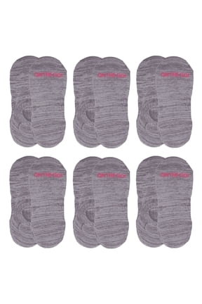 Women's Invisible Socks (6 Pair Pack, Light Grey Space Dye)