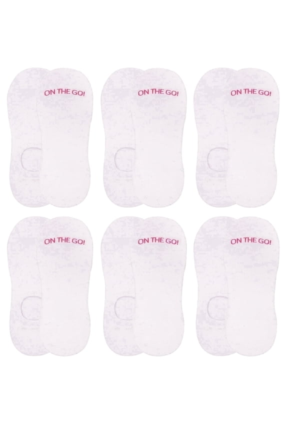 On the Go Women's Invisible Socks (6 Pair Pack, White)