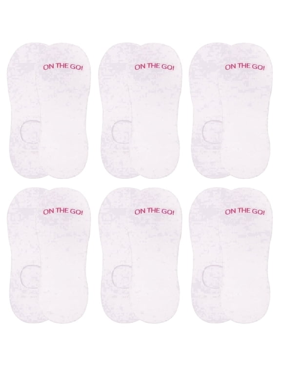 Women's Invisible Socks (6 Pair Pack, White)