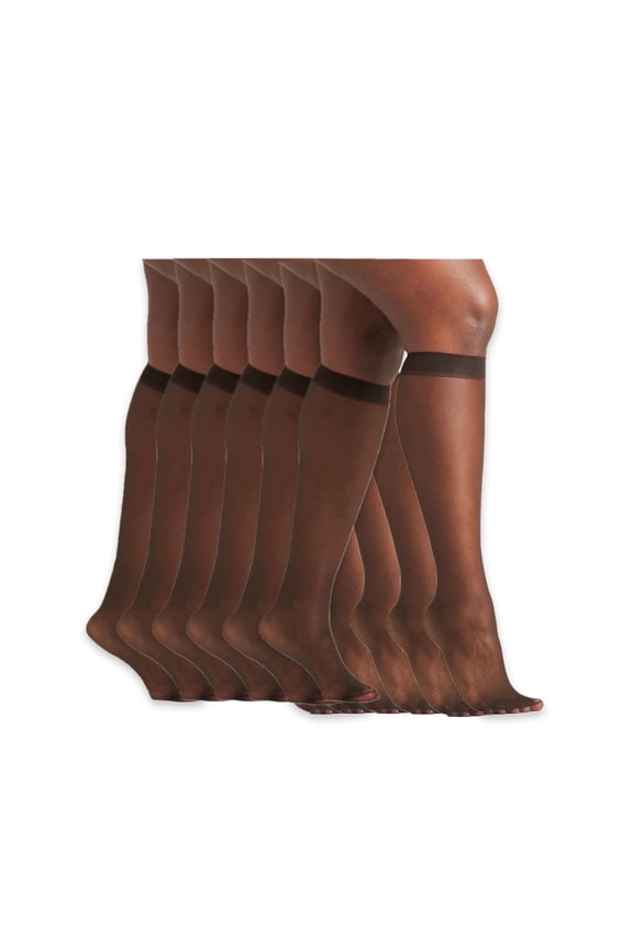On the Go Women's Knee Highs (6 Pair Pack, Jet Black)