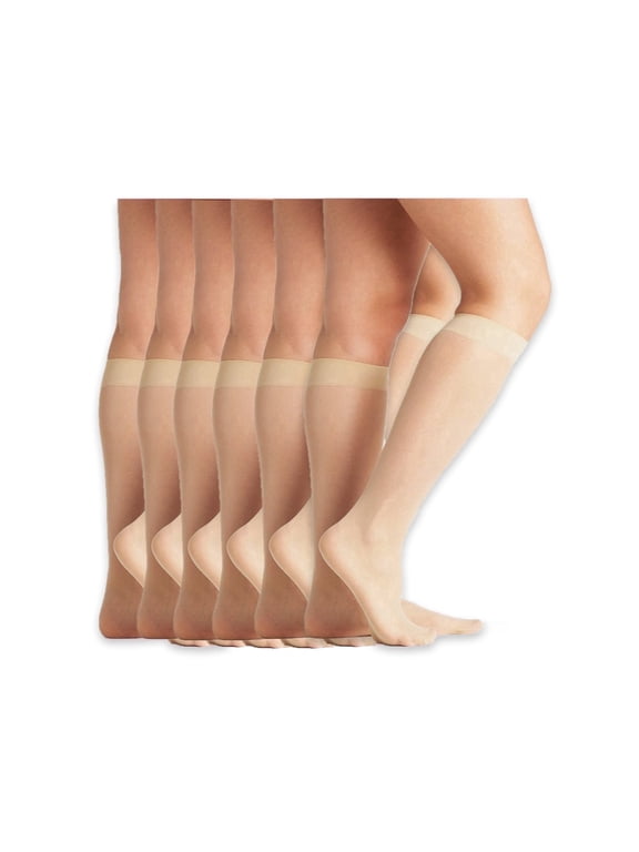 Women's Knee Highs (6 Pair Pack, Nude)