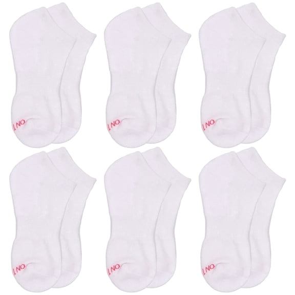 On the Go Women's Cushion Low Cut Socks (6 Pair Pack, White)