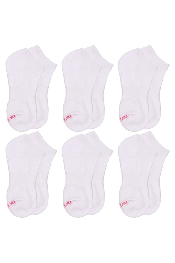 On the Go Women's Cushion Low Cut Socks (6 Pair Pack, White)