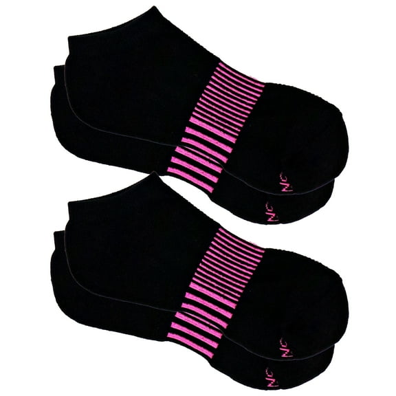 On the Go Women's Low Cut Socks (Black Lavender Heel Toe, 2 Pair)