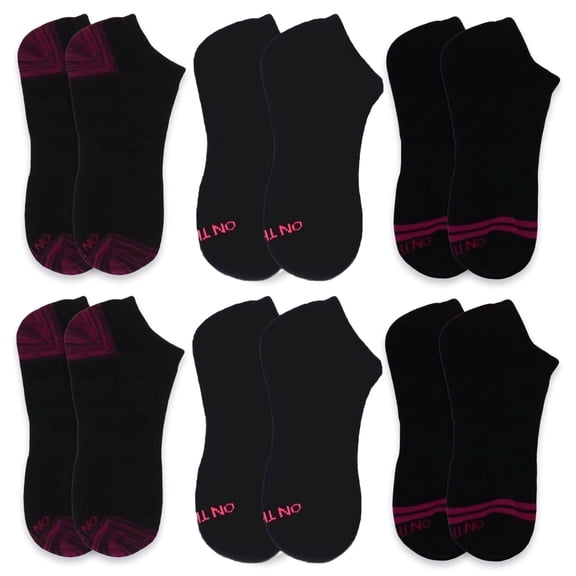 On the Go Women's Performance Socks (6 Pair Pack, Maroon Lovers)