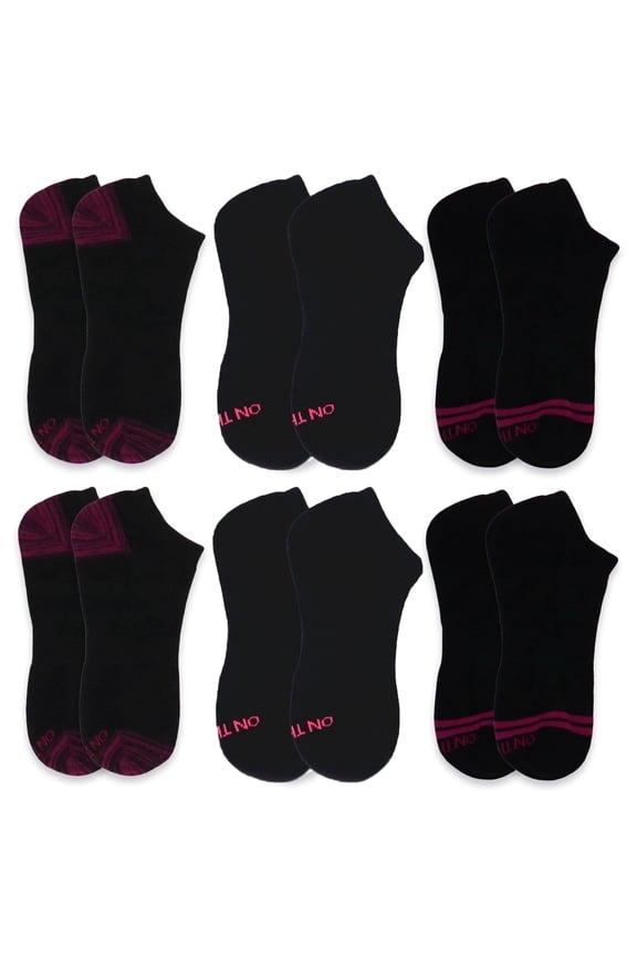 On the Go Women's Performance Socks (6 Pair Pack, Maroon Lovers)