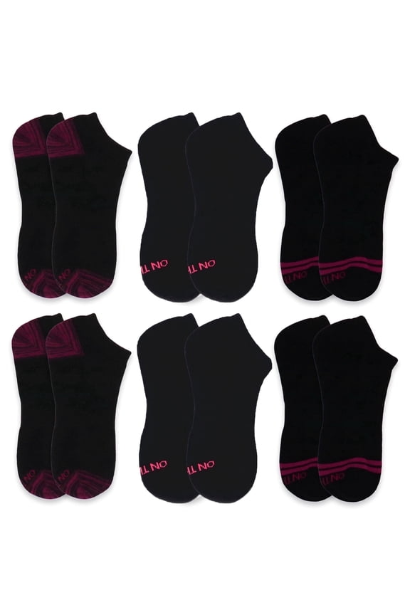 On the Go Women's Performance Socks (6 Pair Pack, Maroon Lovers)