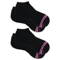 thumbnail image 1 of On the Go Women's Performance Socks (Black Pink Stripes Toe, 2 Pair), 1 of 2