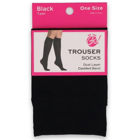 On the Go Women's Trouser Sock (1 Pair, Black Feather Rib)