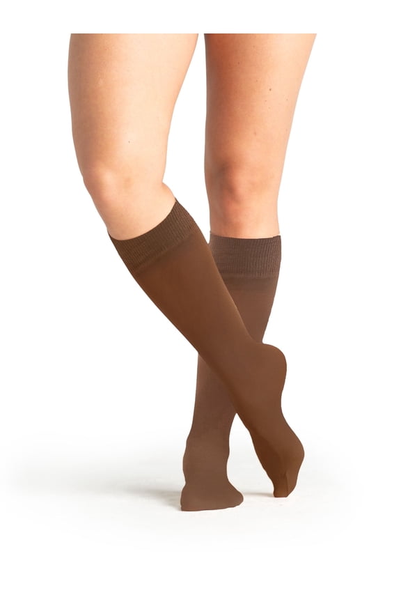 On the Go Women's Trouser Socks (1 Pair Pack, Coffee)