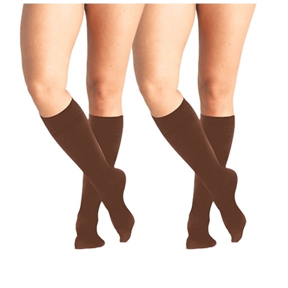 On the Go Women's Trouser Socks (2 Pair Pack, Coffee)