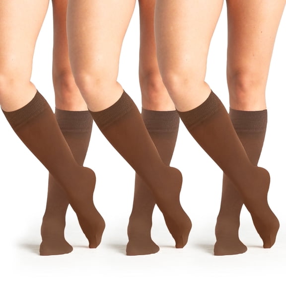On the Go Women's Trouser Socks (3 Pair Pack, Coffee)