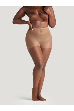 Women's Coffee XL Control Top Ultra Sheer Pantyhose, 1 Pair
