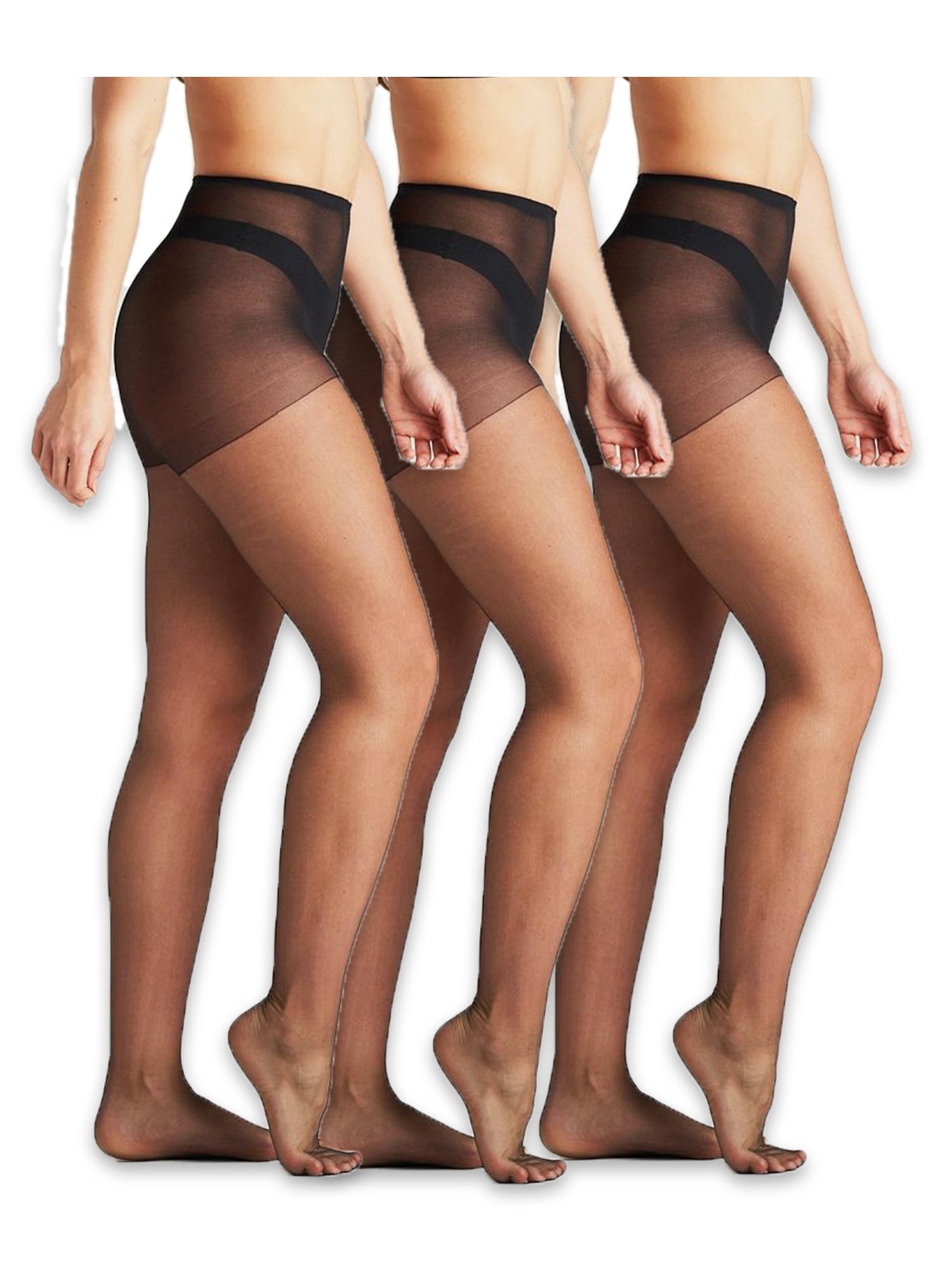 On The Go Womens Ultra Sheer Pantyhose, 3 Pack 