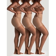 On the Go Womens Ultra Sheer Pantyhose 3 Pair Pack, Coffee, Size 3
