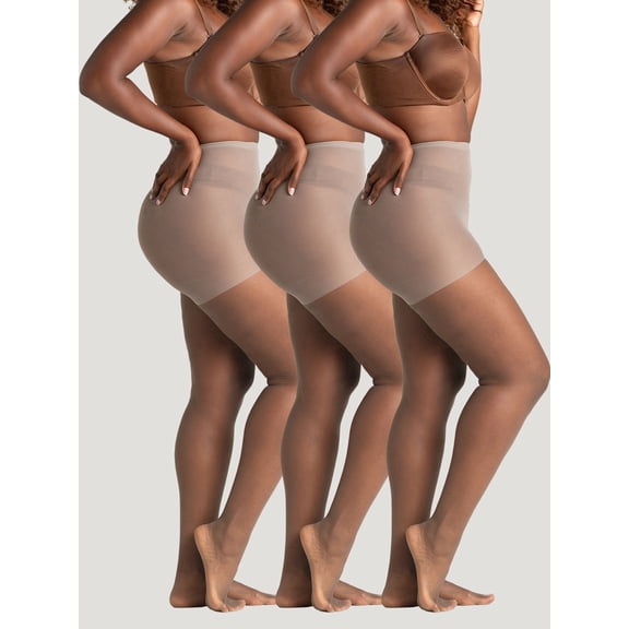 On the Go Women's Ultra Sheer Pantyhose (3 Pair Pack, Grey Mist, Size L - Prev. Q)