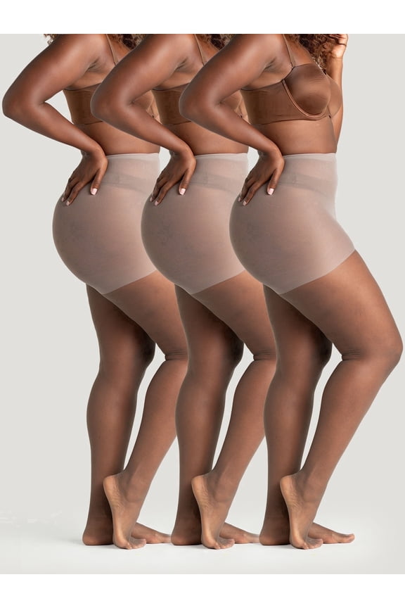 On the Go Women's Ultra Sheer Pantyhose (3 Pair Pack, Platina, Size 2)