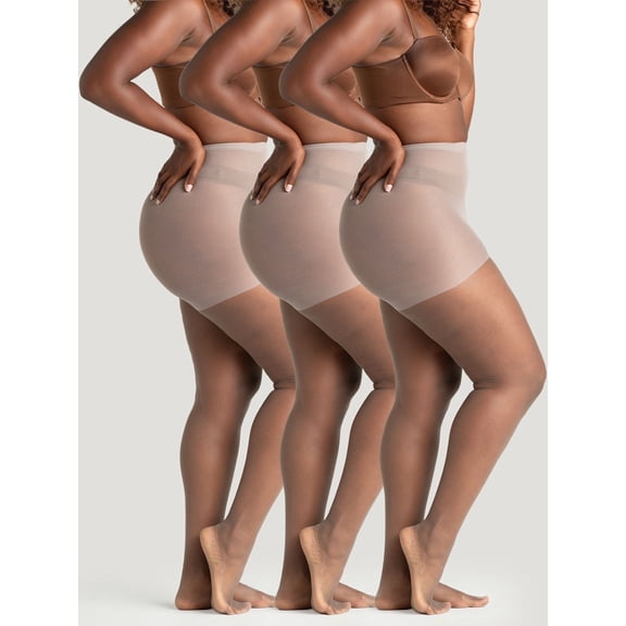 On the Go Women's Ultra Sheer Pantyhose (3 Pair Pack, White, Size L - Prev. Q)