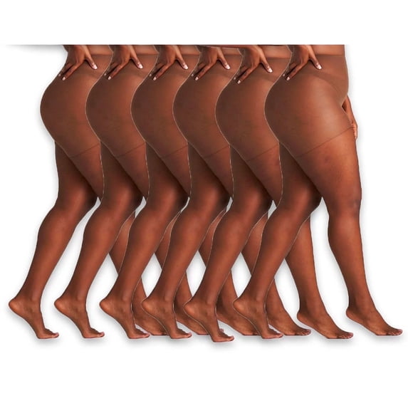 On the Go Women's Ultra Sheer Pantyhose (6 Pair Pack, Jet Brown, Size 1)