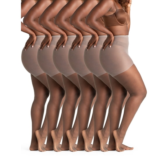 On the Go Women's Ultra Sheer Pantyhose (6 Pair Pack, Platina, Size 1)