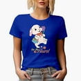 thumbnail image 1 of On the Hunt, Bunny Holding a Basket of Easter Eggs Art Favor or Merch Gift, Royal Blue T-Shirt, Small, 1 of 5