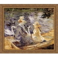 thumbnail image 1 of On the Lake in the Bois de Boulogne 34x28 Large Gold Ornate Wood Framed Canvas Art by Berthe Morisot, 1 of 2