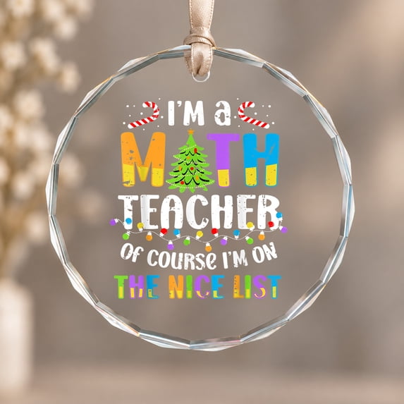 Teacer Math On the Nice List Christmas Math Teacher Tree Ornament, Education ...