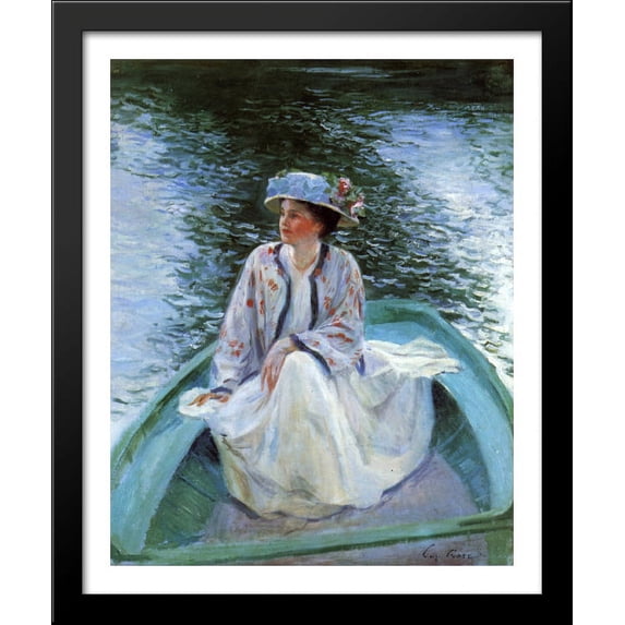 On the River's Edge 28x34 Large Black Wood Framed Print Art by Guy Rose