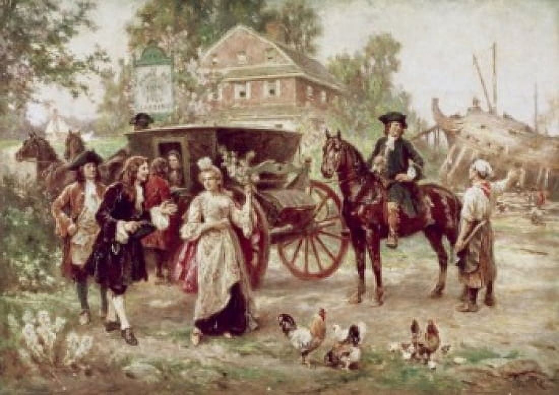 On the Road to Penns Manor 1701 Jean Leon Gerome Ferris (1863-1930American) Canvas Art - Jean Leon Gerome Ferris (18 x 24)