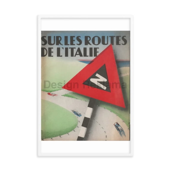 On the Roads of Italy Vintage Travel Poster, 1934. Framed Vintage Travel Poster