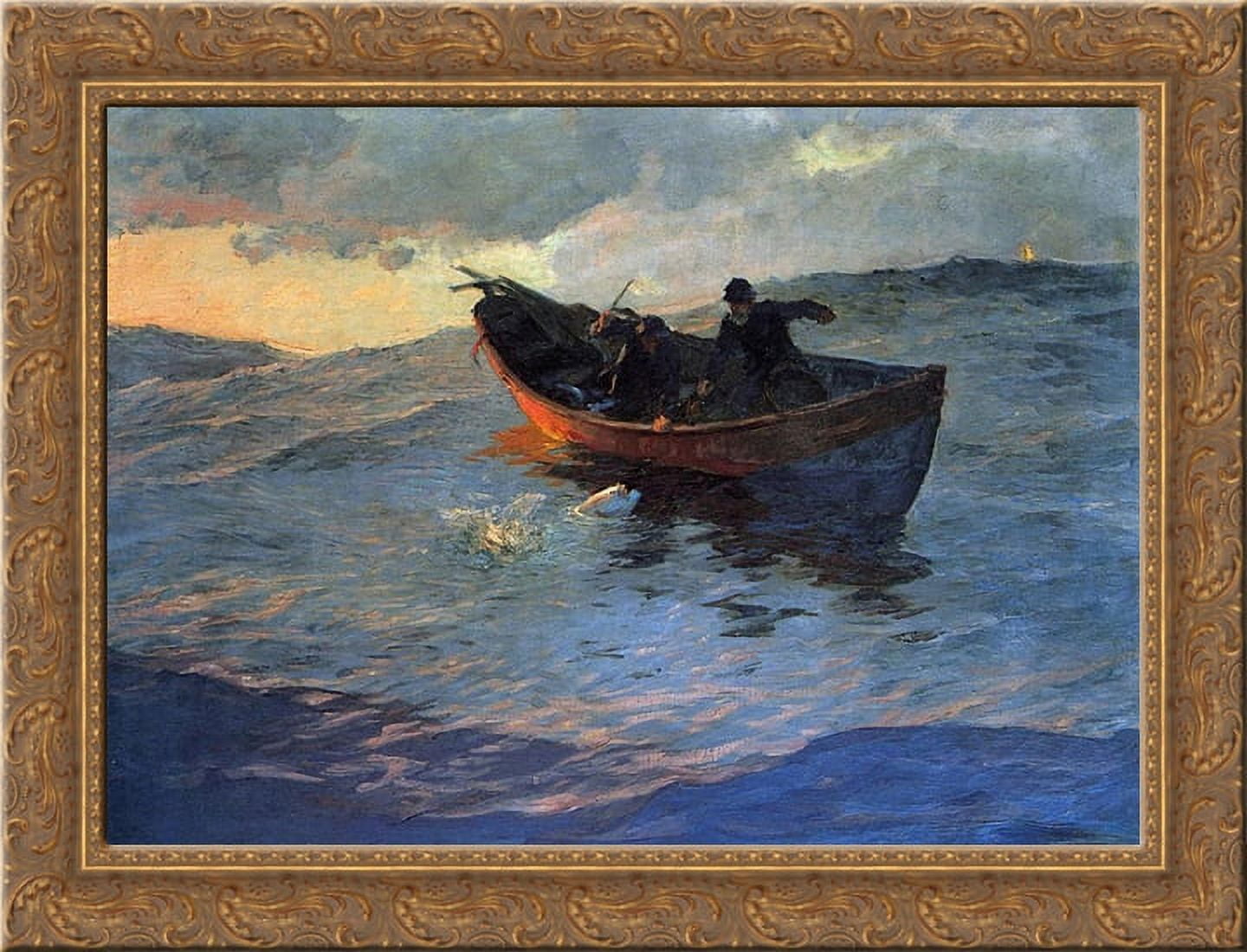 On the Suffolk Coast 02 24x20 Gold Ornate Wood Framed Canvas Art by ...