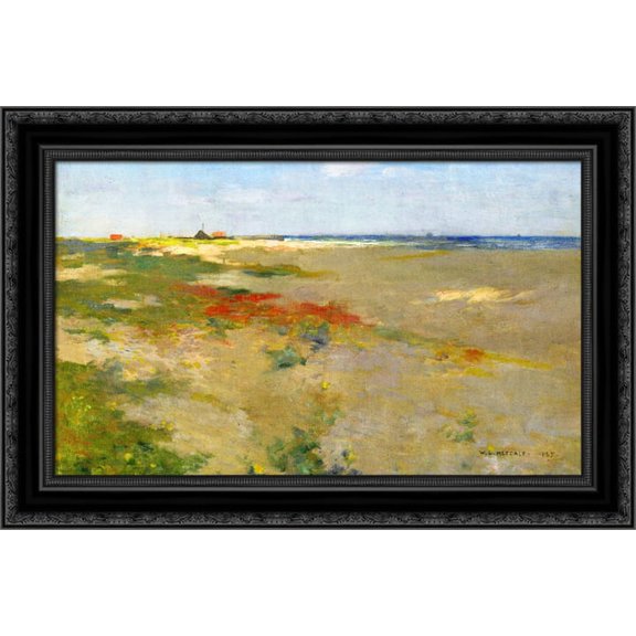 On the Suffolk Coast 24x18 Black Ornate Wood Framed Canvas Art by Metcalf, Willard