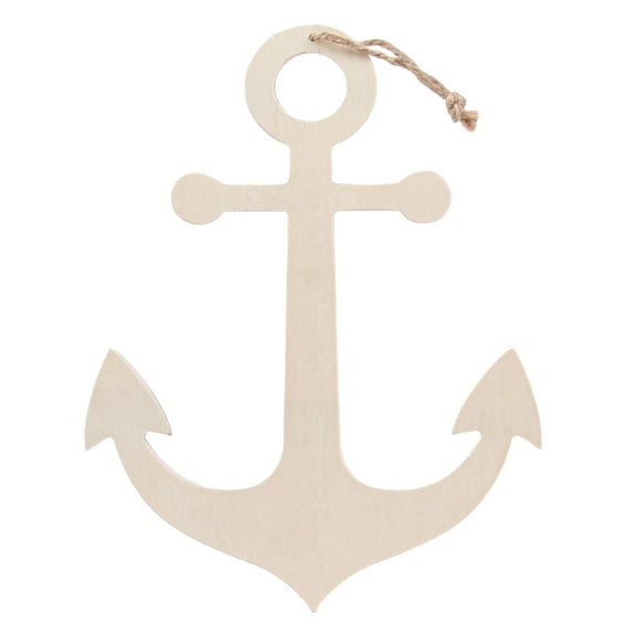 On the Surface Brown Wooden Anchor Shape, Wood Anchor Cutout Décor